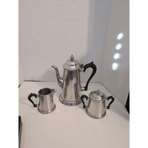 Vintage Kirk Stieff Pewter‎ AT&T  Coffee Tea Server Set Sugar Bowl and Creamer